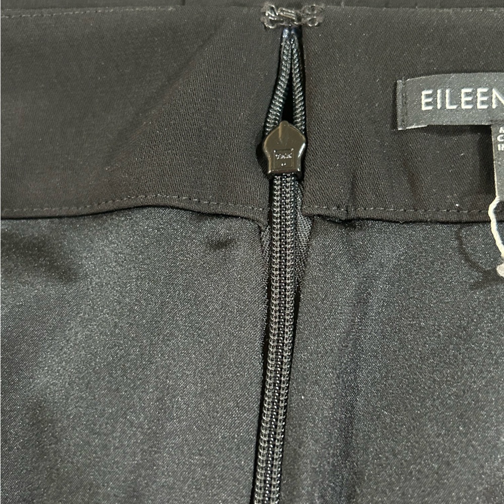 EILEEN FISHER TROPICAL SUITING SILK PANEL BLACK SKIRT SIZE XL - Picture 5 of 11